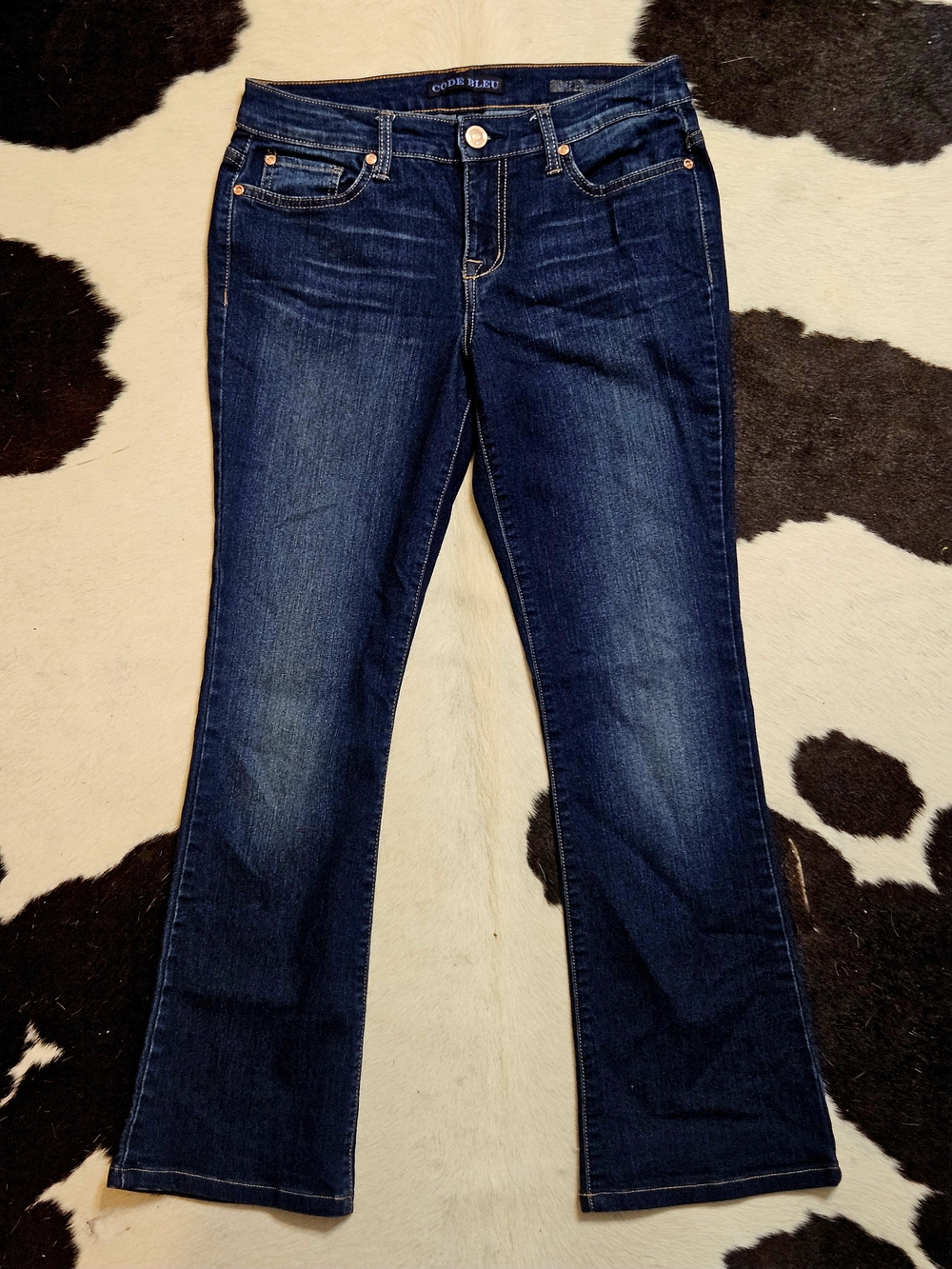 Y2k Vintage Code Bleu Women's Indigo Bootcut Jeans Sz 6p Petite